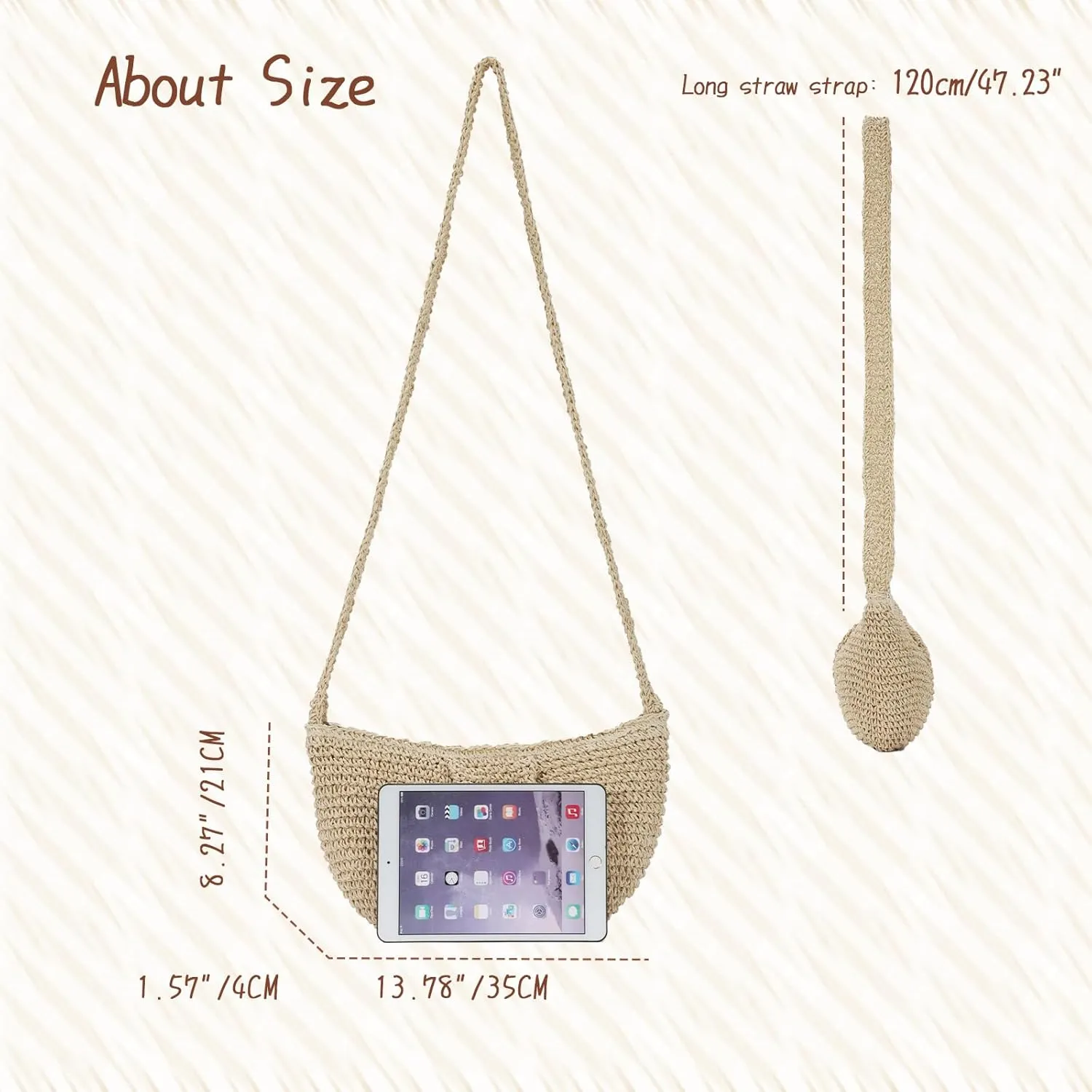 Fecialy Straw Crossbody Bag for Women Pleated Dumpling Shoulder Handbags Ruched Handmade Summer Beach Straw Bag