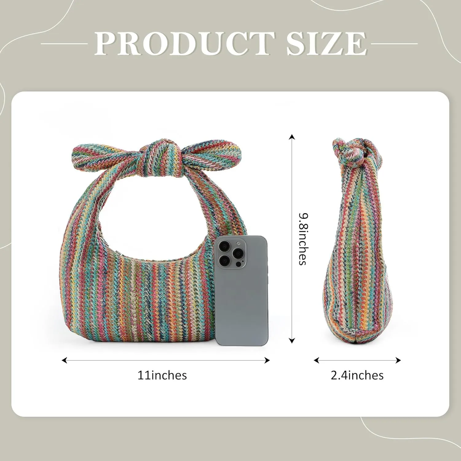 Fecialy Women Bow Purse Straw Summer Clutch Bag Beach Woven Handbags Vacation Tote Formal Party Wedding 2024 New