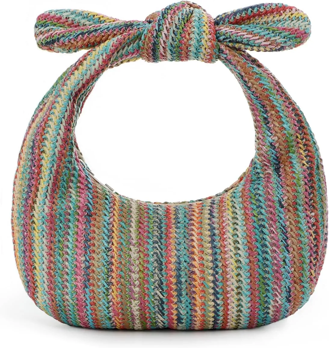 Fecialy Women Bow Purse Straw Summer Clutch Bag Beach Woven Handbags Vacation Tote Formal Party Wedding 2024 New