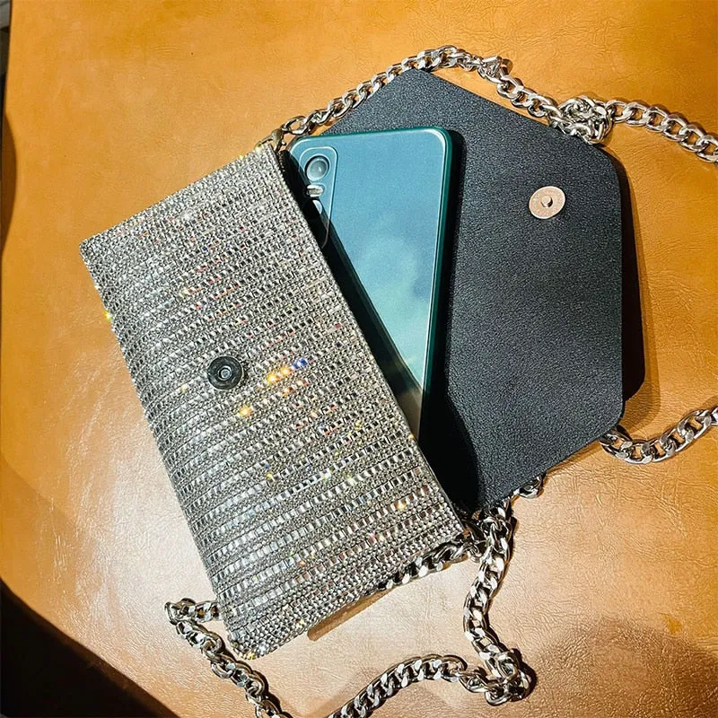 Female Bling Chain Crossbody Bag