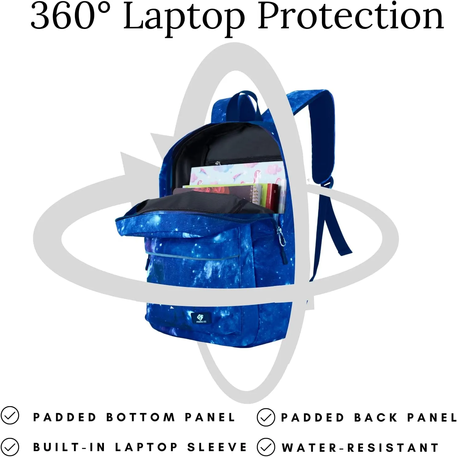 Fenrici Kids Backpacks for Girls, Boys, Kids' Bookbags with Padded Laptop Compartment, Durable, Large Capacity, 17 Inch