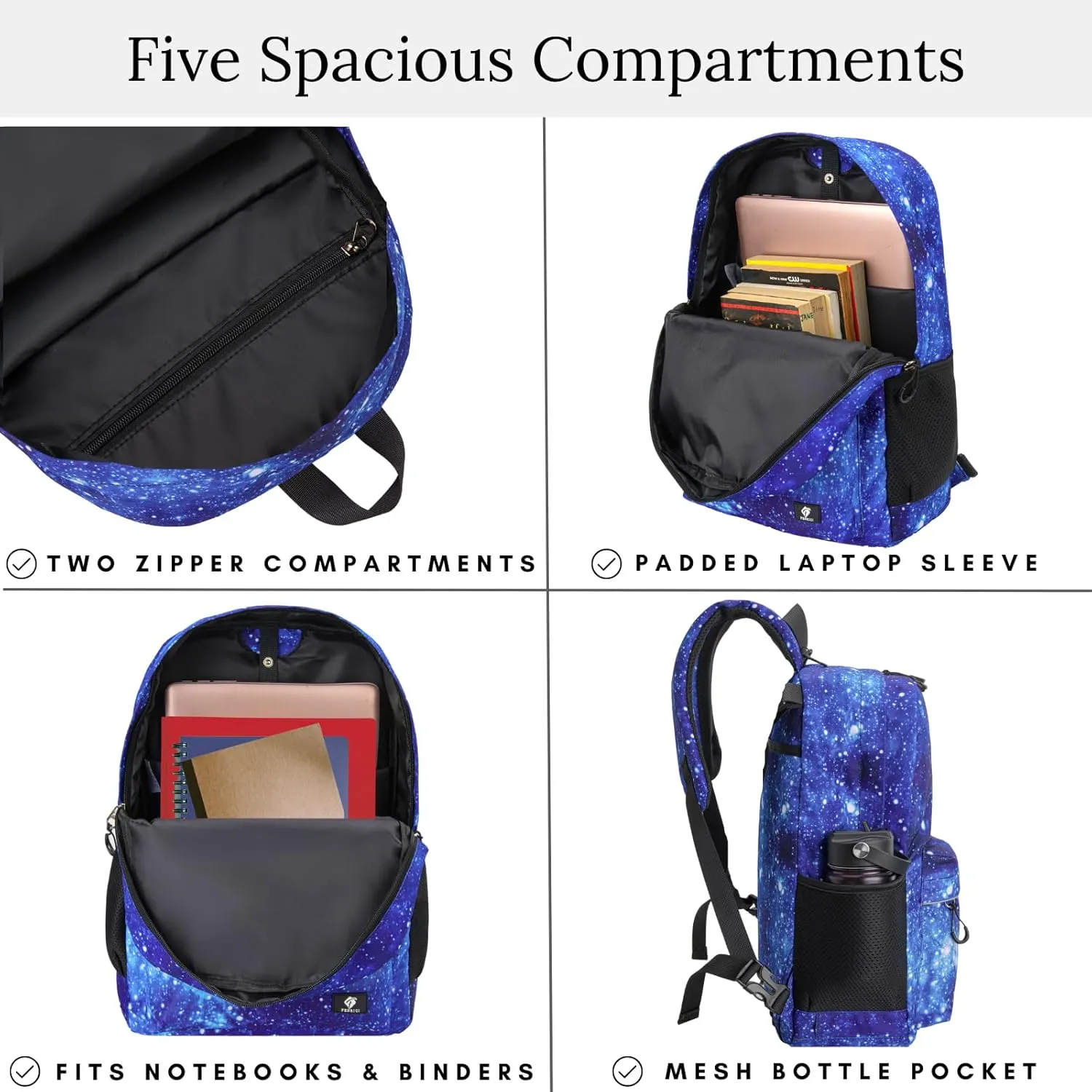 Fenrici Kids Backpacks for Girls, Boys, Kids' Bookbags with Padded Laptop Compartment, Durable, Large Capacity, 17 Inch