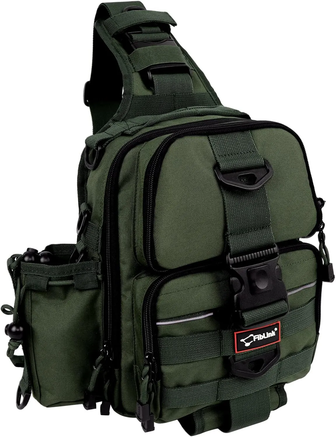 Fiblink Tackle Backpack - Water-Resistant Storage Pack With Rod & Gear Holder, Fishing Shoulder Bag