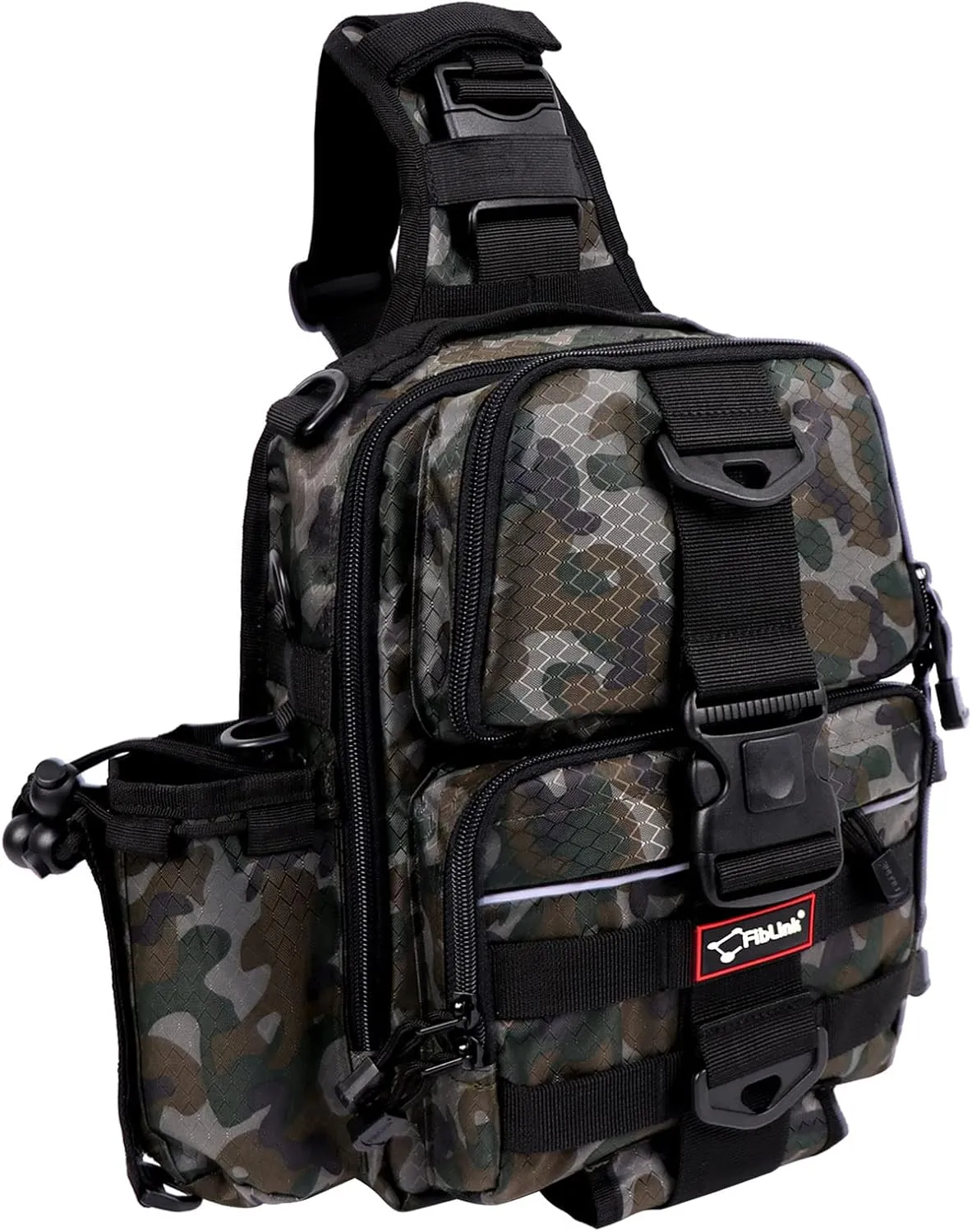Fiblink Tackle Backpack - Water-Resistant Storage Pack With Rod & Gear Holder, Fishing Shoulder Bag