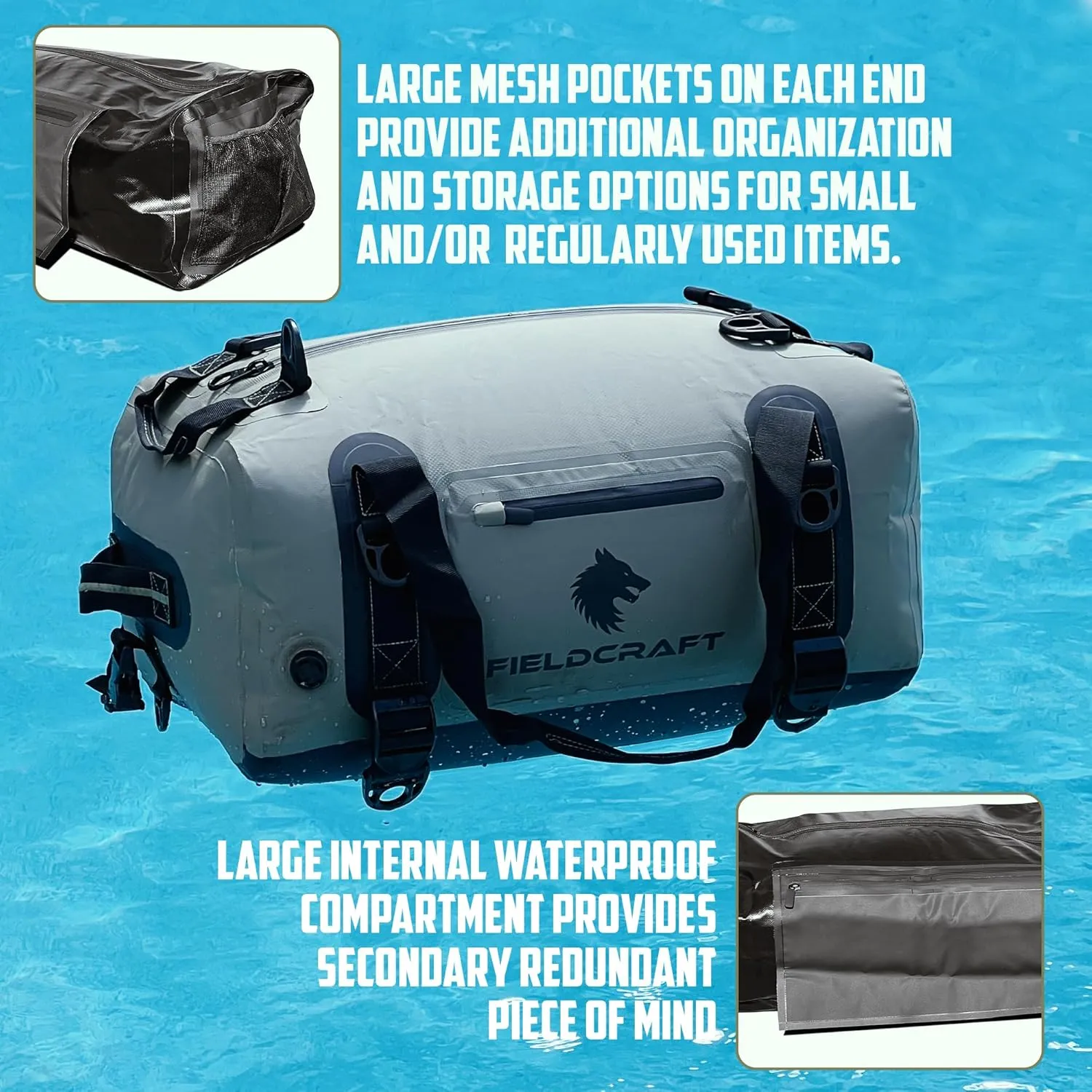 FIELDCRAFT SEA WOLF Waterproof Duffel Bag (Black, 60L)