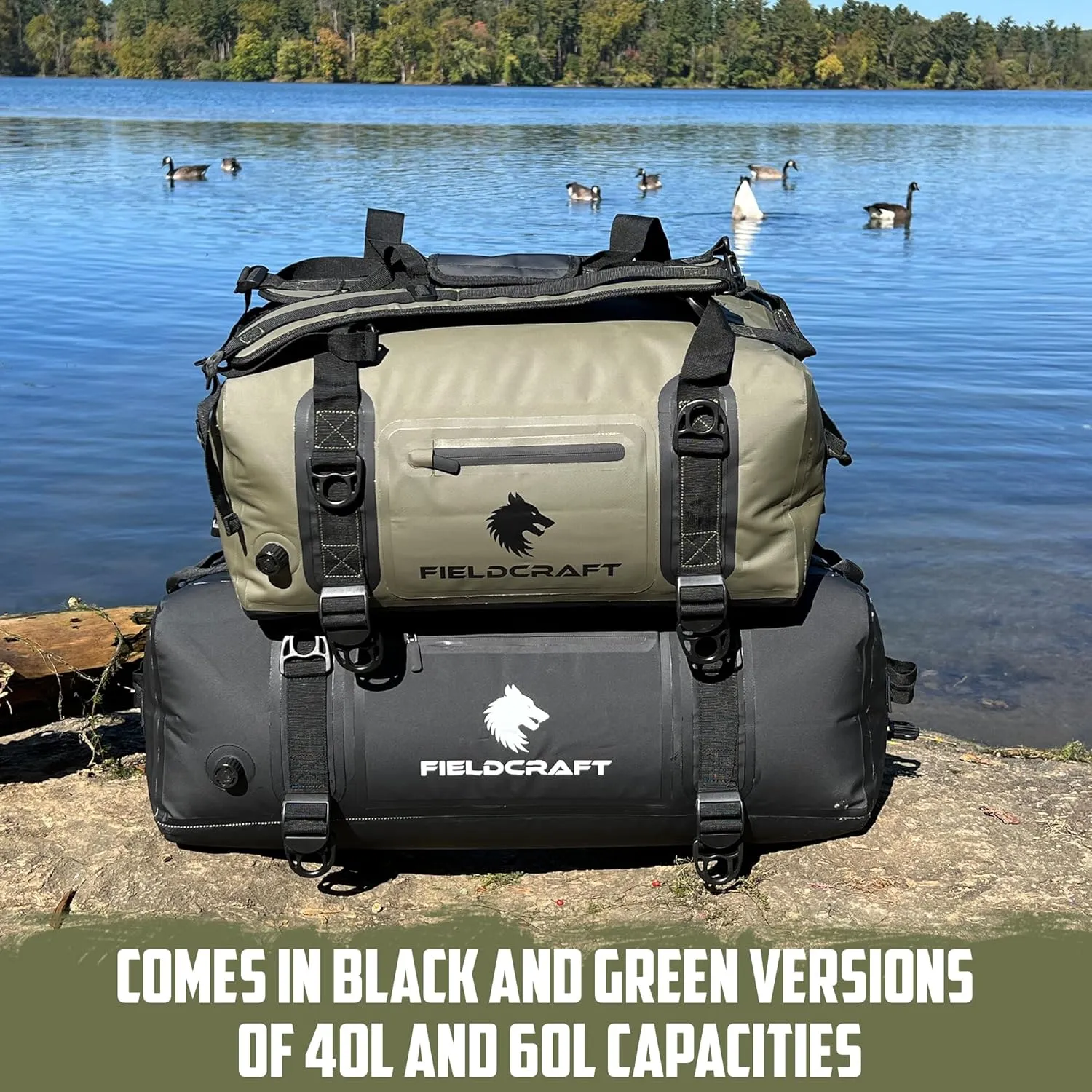 FIELDCRAFT SEA WOLF Waterproof Duffel Bag (Black, 60L)