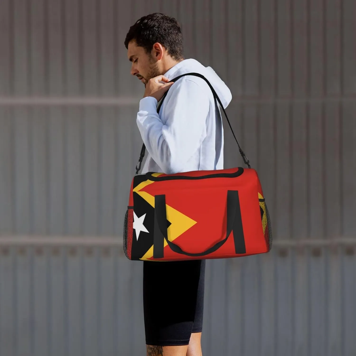 Flag Of East Timor Travel Duffel Bag Large Foldable Waterproof Overnight Bag For Beach Swim Bags Pool Sports Gym
