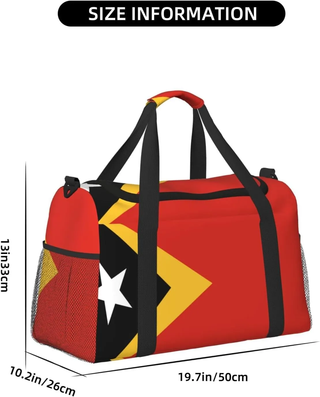 Flag Of East Timor Travel Duffel Bag Large Foldable Waterproof Overnight Bag For Beach Swim Bags Pool Sports Gym