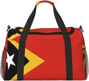 Flag Of East Timor Travel Duffel Bag Large Foldable Waterproof Overnight Bag For Beach Swim Bags Pool Sports Gym