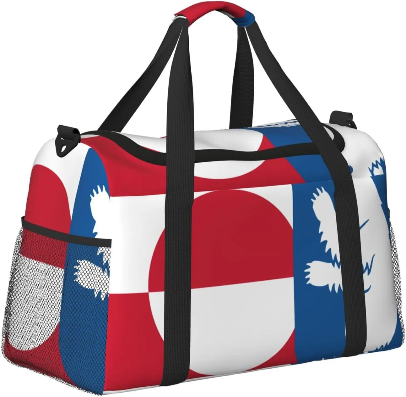 Flag Of Greenland Travel Duffel Bag Large Foldable Waterproof Overnight Bag For Beach Swim Bags Pool Sports Gym