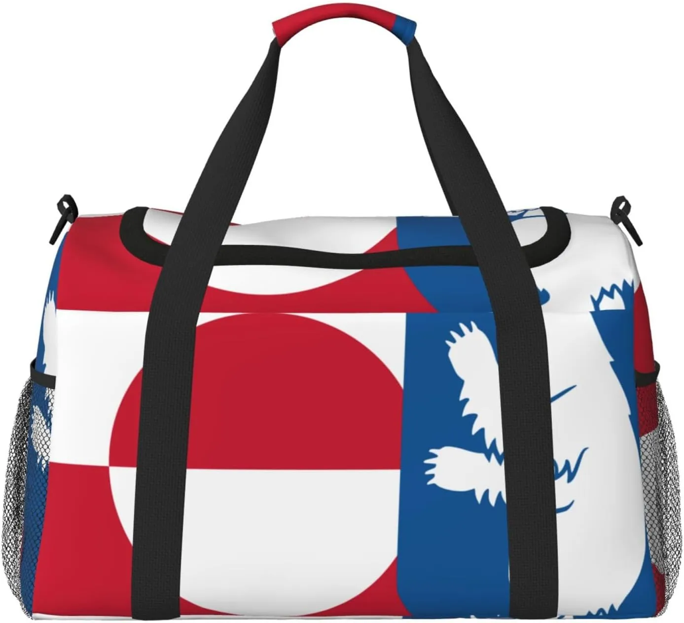 Flag Of Greenland Travel Duffel Bag Large Foldable Waterproof Overnight Bag For Beach Swim Bags Pool Sports Gym