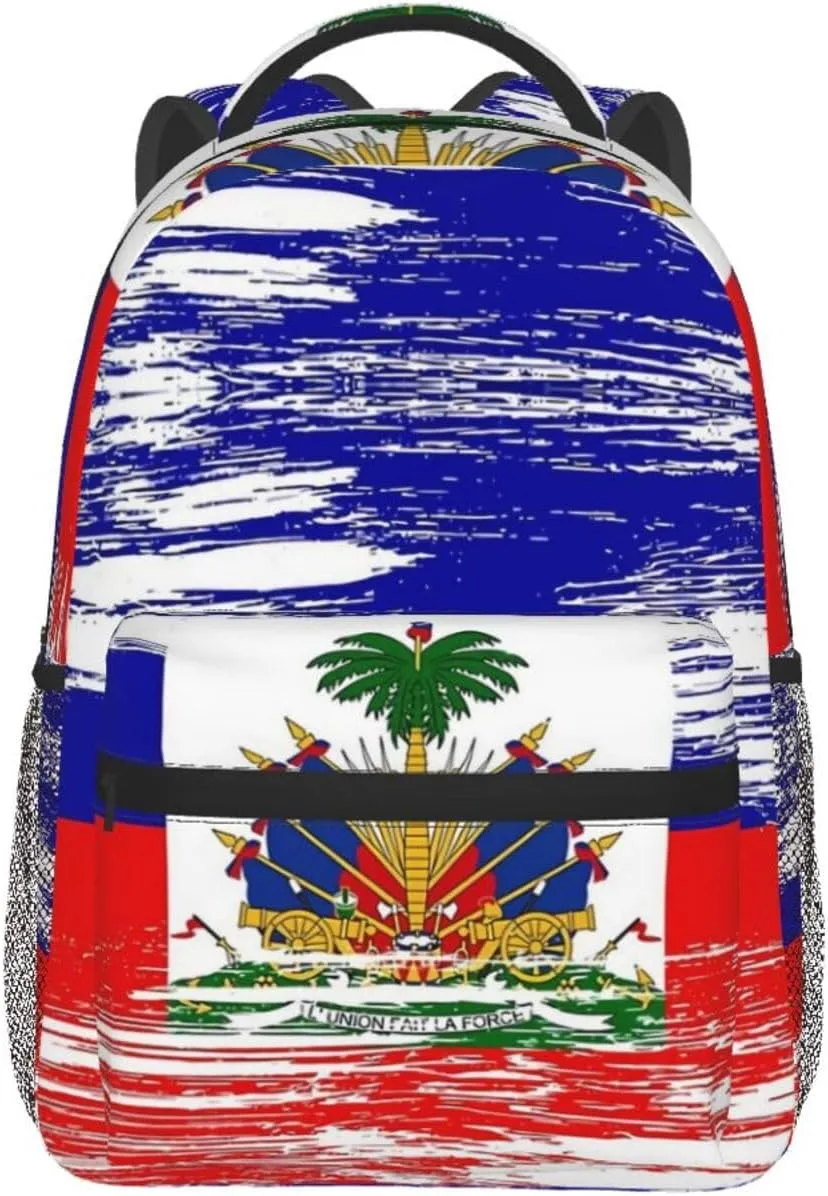 Flag of Haiti Backpack Casual Hiking Camping Travel Backpacks Lightweight Daypack Bag Women Men Bookbag