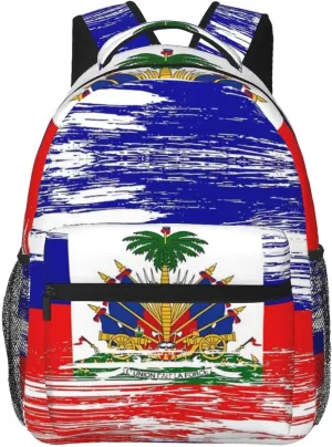 Flag of Haiti Backpack Casual Hiking Camping Travel Backpacks Lightweight Daypack Bag Women Men Bookbag