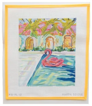 Flamingo Floatie in Pool