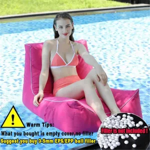 Floating Bean Bag for Pool,Waterproof Bean Bag Outdoor Lounge Chair Floating Pool Sofa with Cover, Swimming Bean Bag Chair Seat Cover Only(Color:Pink)