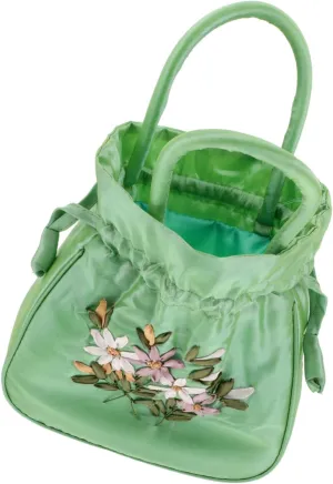 Floral Embroidered Purse Small Handle Bag Drawstring Fashionable and Versatile for Women's Daily Life