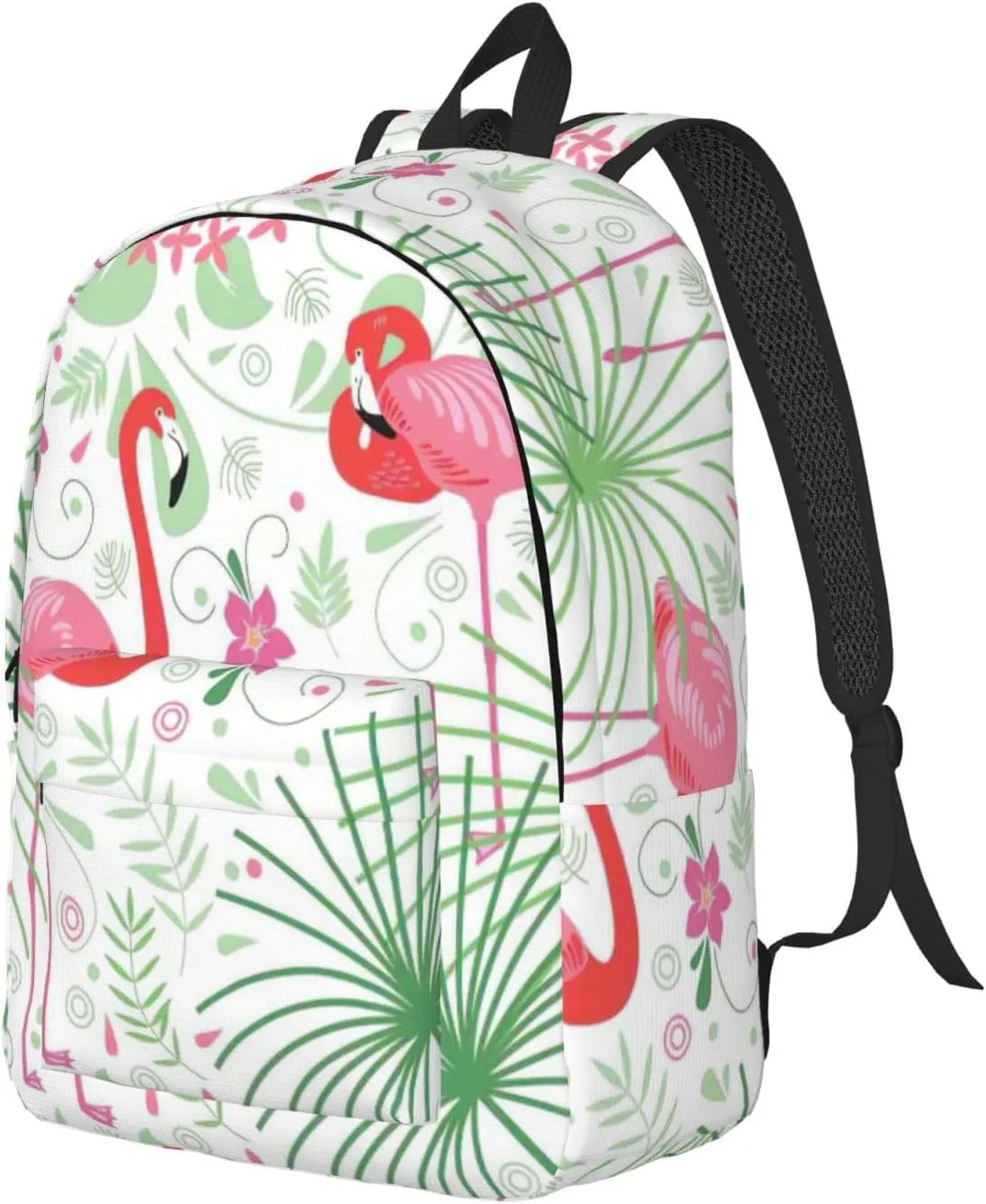 Floral Flamingo Botany Canvas Casual Lightweight Duffel Bag, Fashion Duffel Bag, Unisex Travel Backpack