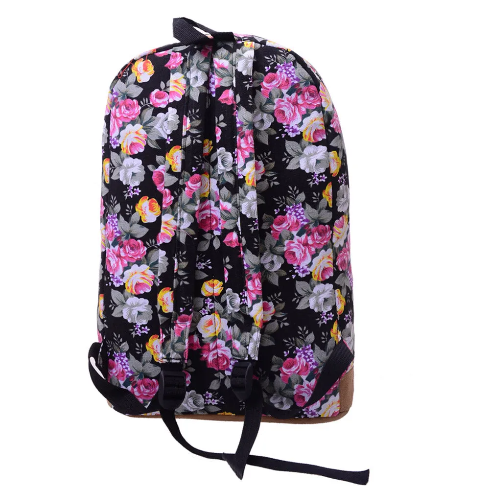 Floral Print Canvas Backpack