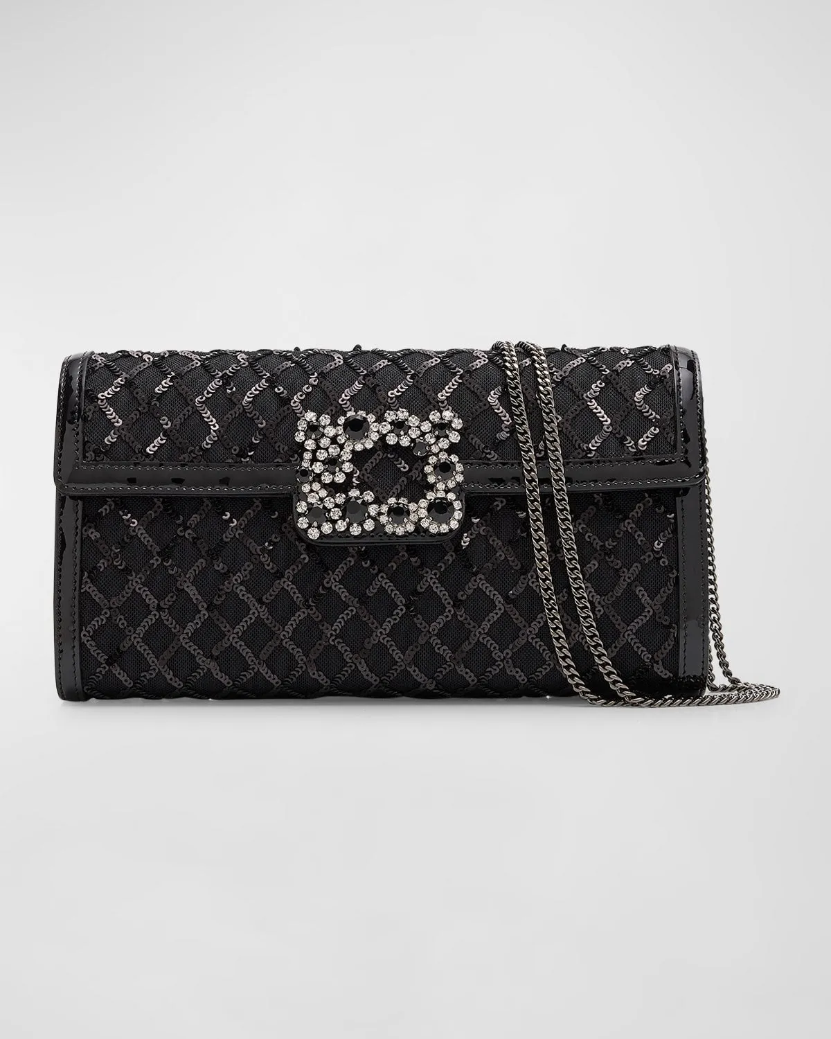 Flower Buckle Sequined Clutch Bag