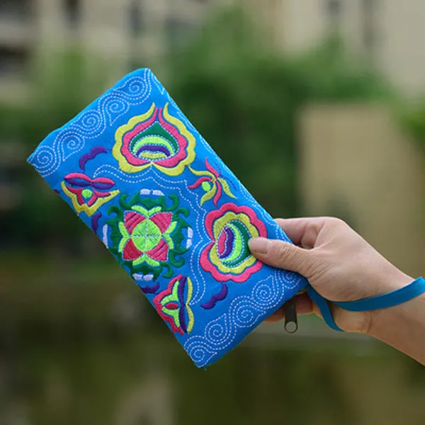 Flower Canvas Embroidered Clutch Tea Coffee Bags