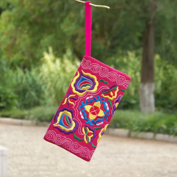 Flower Canvas Embroidered Clutch Tea Coffee Bags