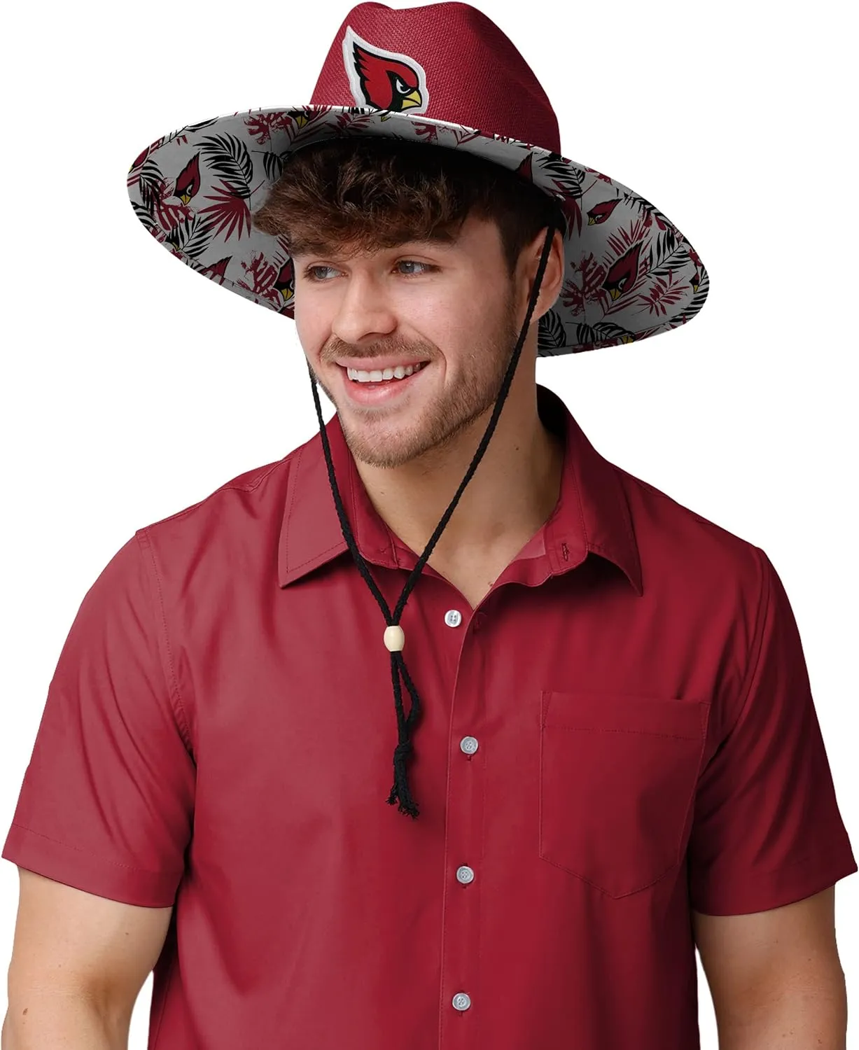 FOCO Men's NFL Team Logo Floral Lifeguard Beach Straw Sun Hat