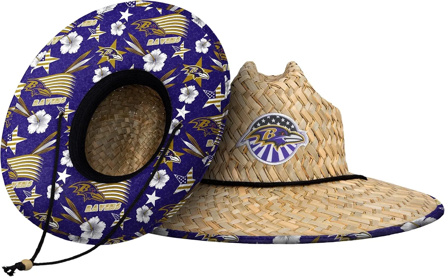 FOCO Men's NFL Team Logo Floral Lifeguard Beach Straw Sun Hat