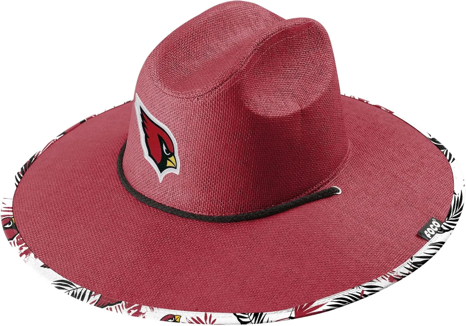 FOCO Men's NFL Team Logo Floral Lifeguard Beach Straw Sun Hat