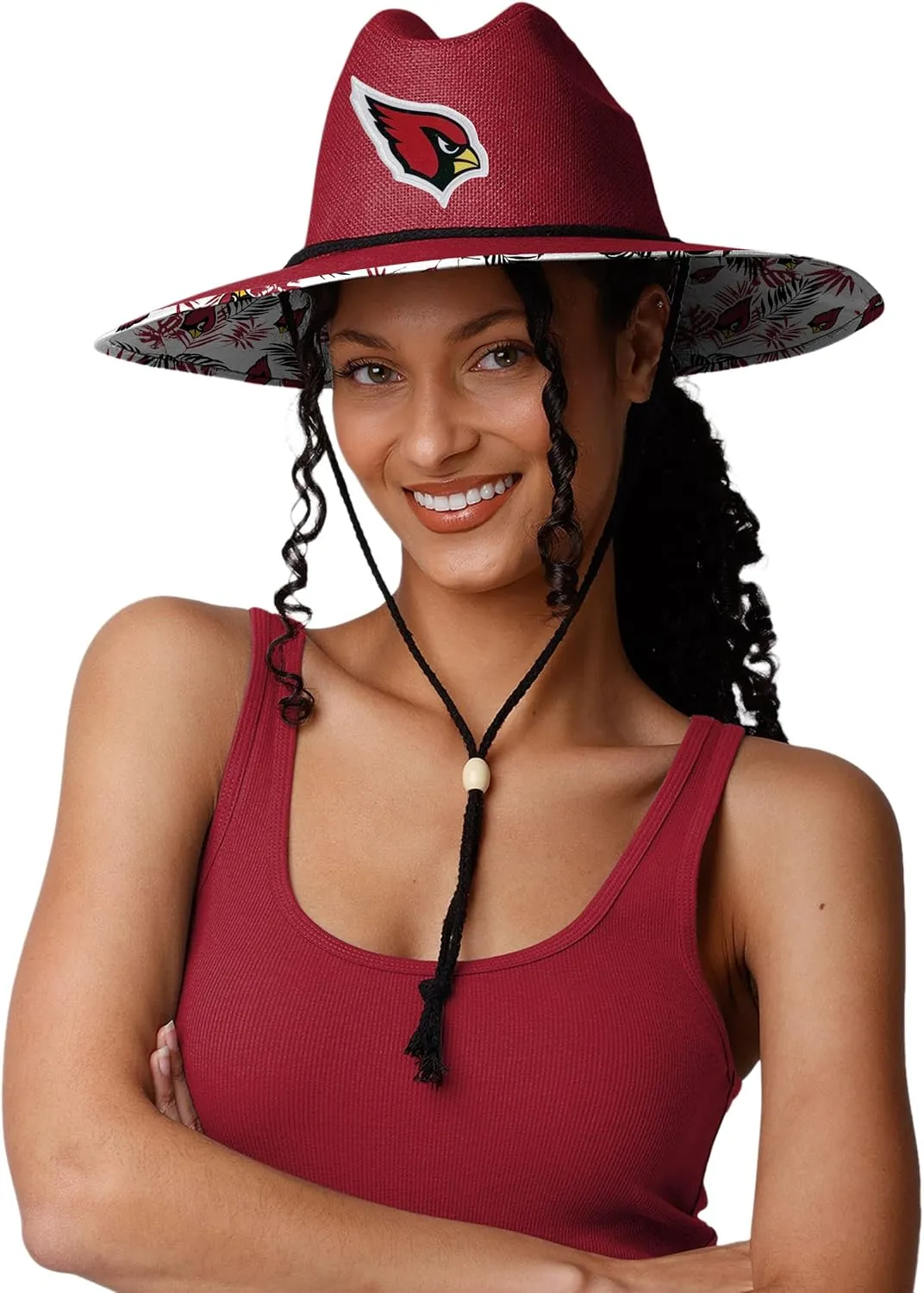FOCO Men's NFL Team Logo Floral Lifeguard Beach Straw Sun Hat