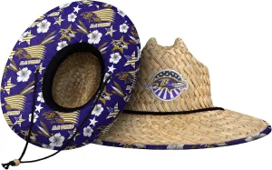 FOCO Men's NFL Team Logo Floral Lifeguard Beach Straw Sun Hat