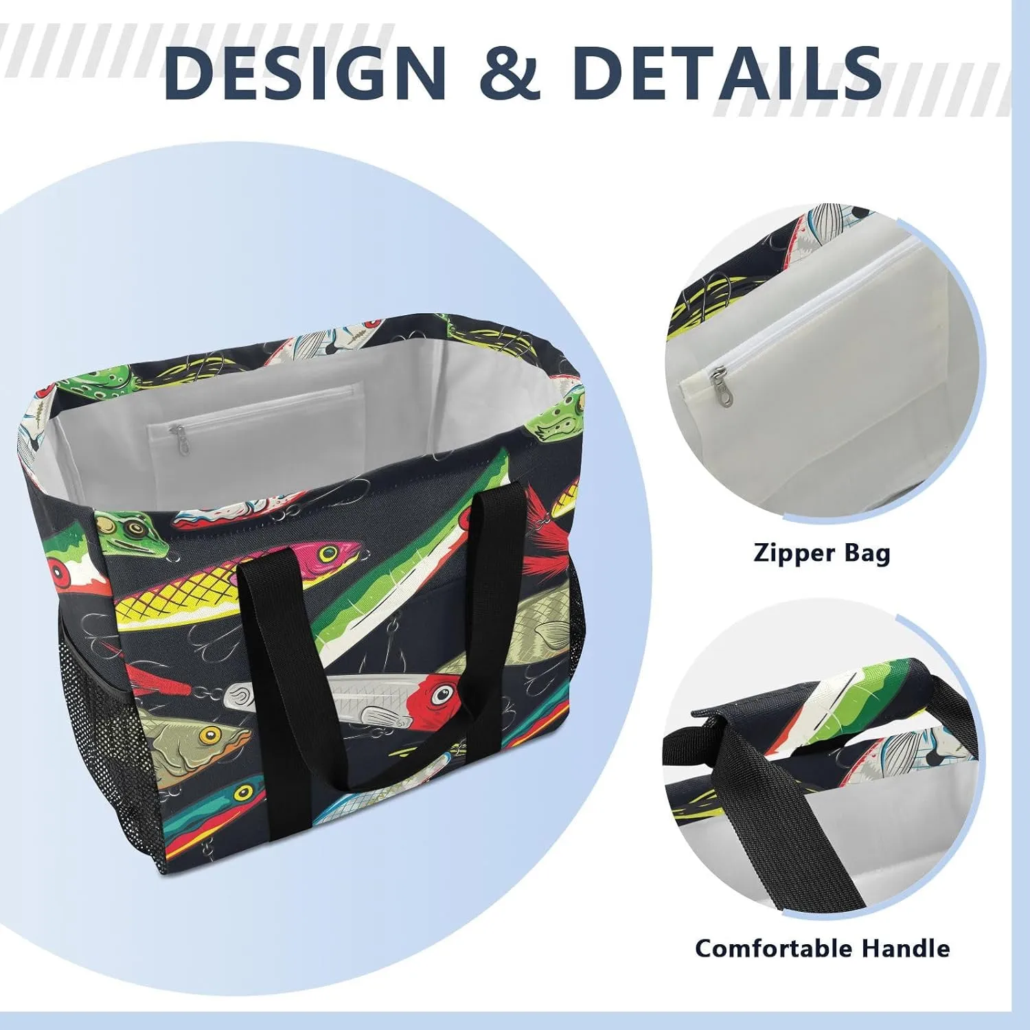 Foldable Grocery Reusable Tote Grocery Bag, Travel Canvas Shoulder Bags, Large Casual Laundry Pool Beach Bag