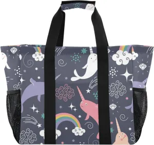 Foldable Grocery Reusable Tote Grocery Bag, Travel Canvas Shoulder Bags, Large Casual Laundry Pool Beach Bag