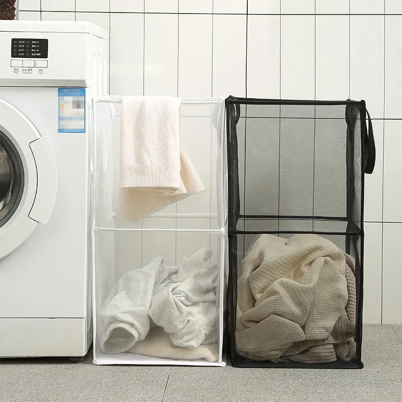 Foldable Mesh Laundry Basket 1PC 2Sizes 2Colours