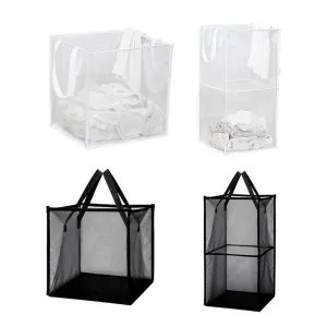 Foldable Mesh Laundry Basket 1PC 2Sizes 2Colours
