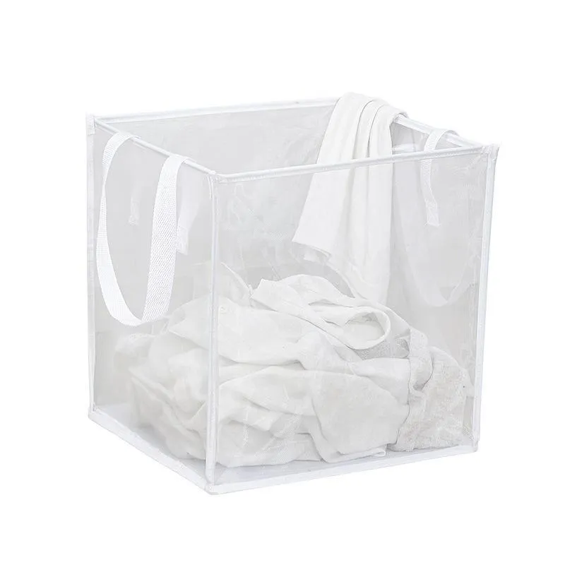 Foldable Mesh Laundry Basket 1PC 2Sizes 2Colours