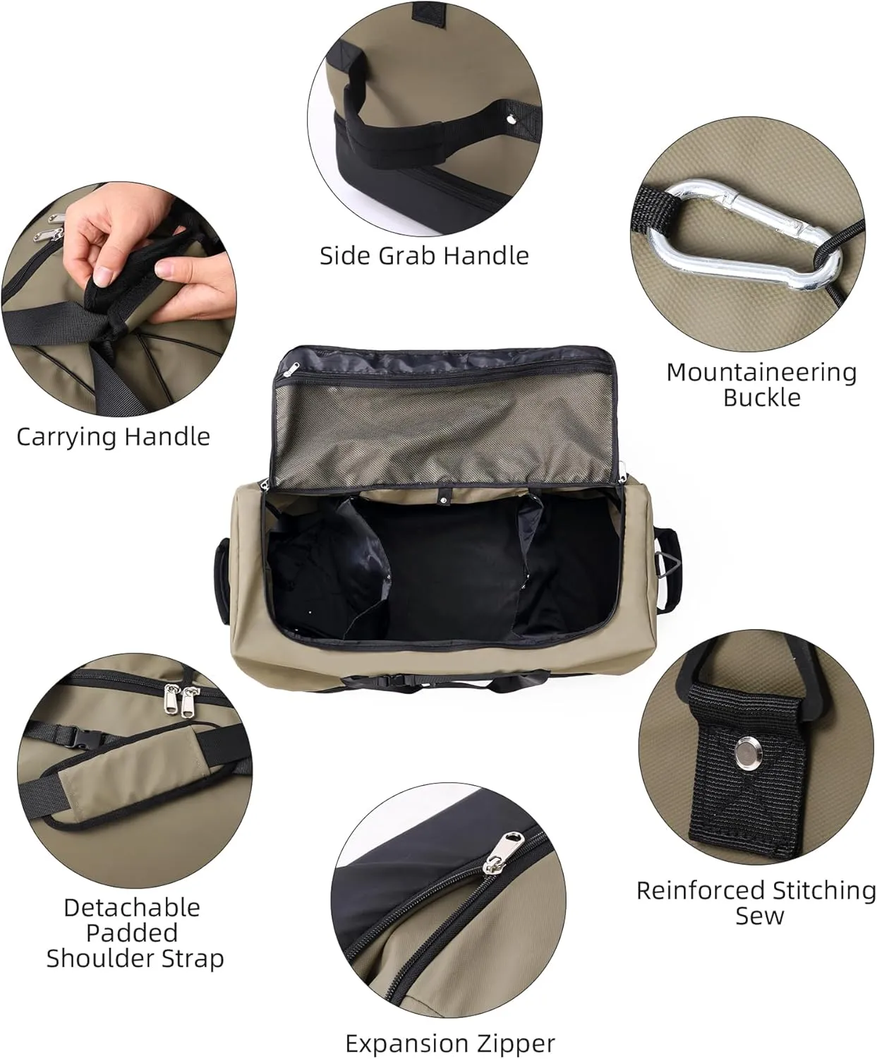 Foldable Wheeled Duffel Backpack with Padded Quilted Bottom,Waterproof Travel Duffle Bag with Extended Handles (Green)