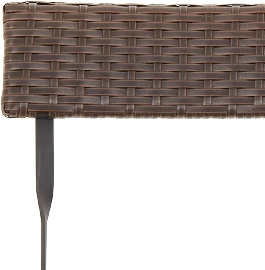 Folding Bistro Chairs 2 Pack Brown Poly Rattan and Steel Outdoor Patio Furniture for Garden Poolside Beach Camping