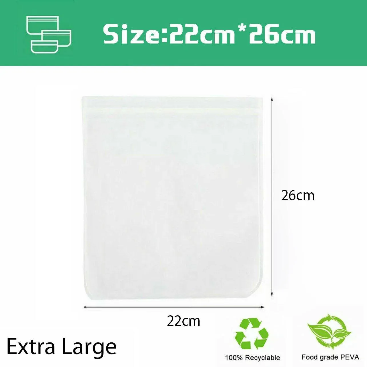 Food Storage Bags 10-40PCS PEVA Silicone Reusable Zip Lock