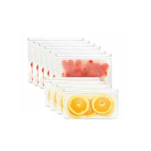 Food Storage Bags 10-40PCS PEVA Silicone Reusable Zip Lock