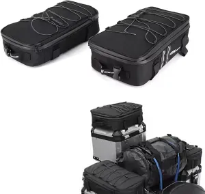 for BMW R1300 GS Motorcycle luggage Bag Expandable 20L Top Case Panniers Saddlebag Bags Waterproof Handbag Shoulder Velcro Fixation for R1200GS LC F800 F850GS ADV F900R K1600B (2 * Side Case Bags)