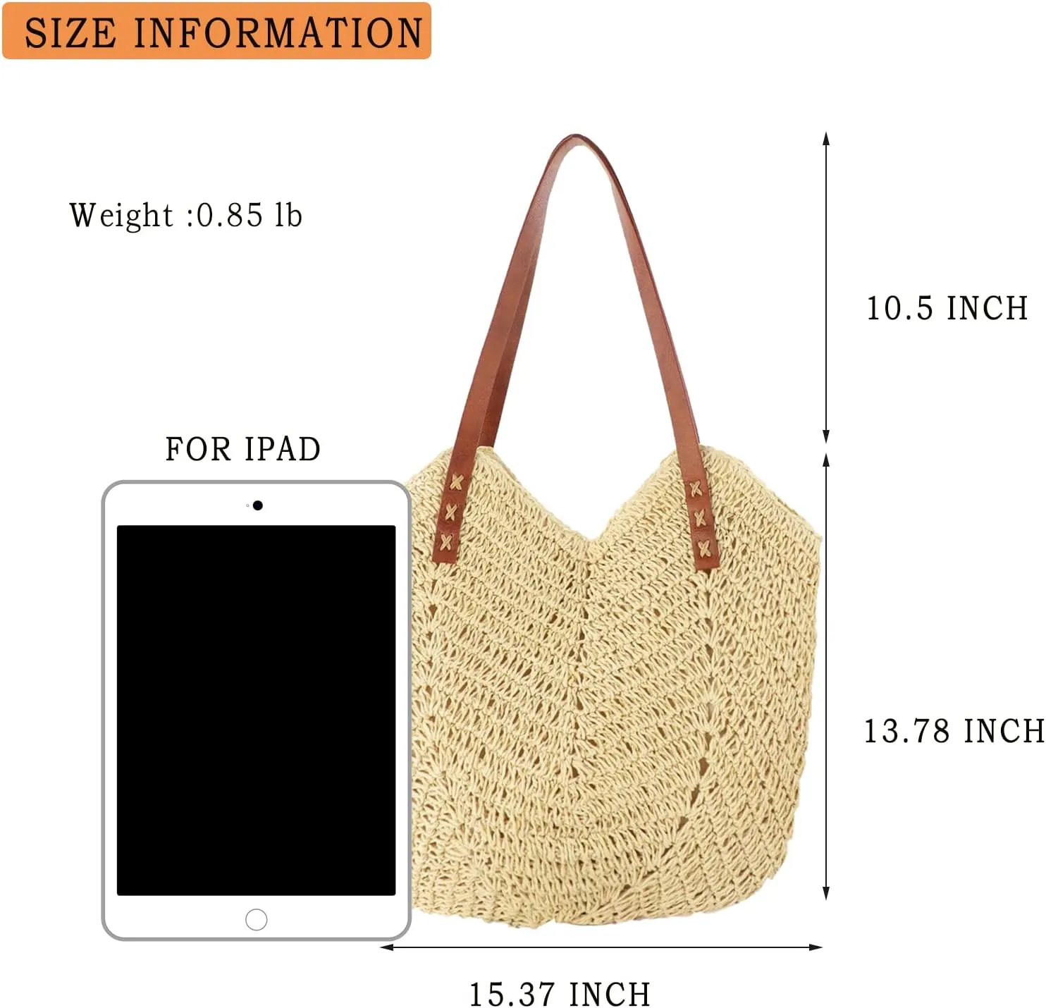 Fozehlad Straw Beach Tote Bag for Women Rattan Wicker Clutch Raffia Bag Summer Woven Hobo Shoulder Handbag