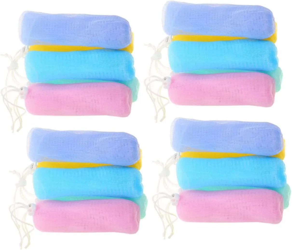 FRCOLOR 20pcs Exfoliating Mesh Soap Pouch Foaming Nets for Bar Soap Scrubber Quick Drying and Skin Friendly for Handmade and Facial Cleansing Multi Color