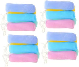 FRCOLOR 20pcs Exfoliating Mesh Soap Pouch Foaming Nets for Bar Soap Scrubber Quick Drying and Skin Friendly for Handmade and Facial Cleansing Multi Color