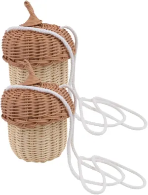 FRCOLOR Pcs Boys and Girls Rattan Crossbody Bag Woven Shoulder Bag Portable Handbag for Beach Party Decorations