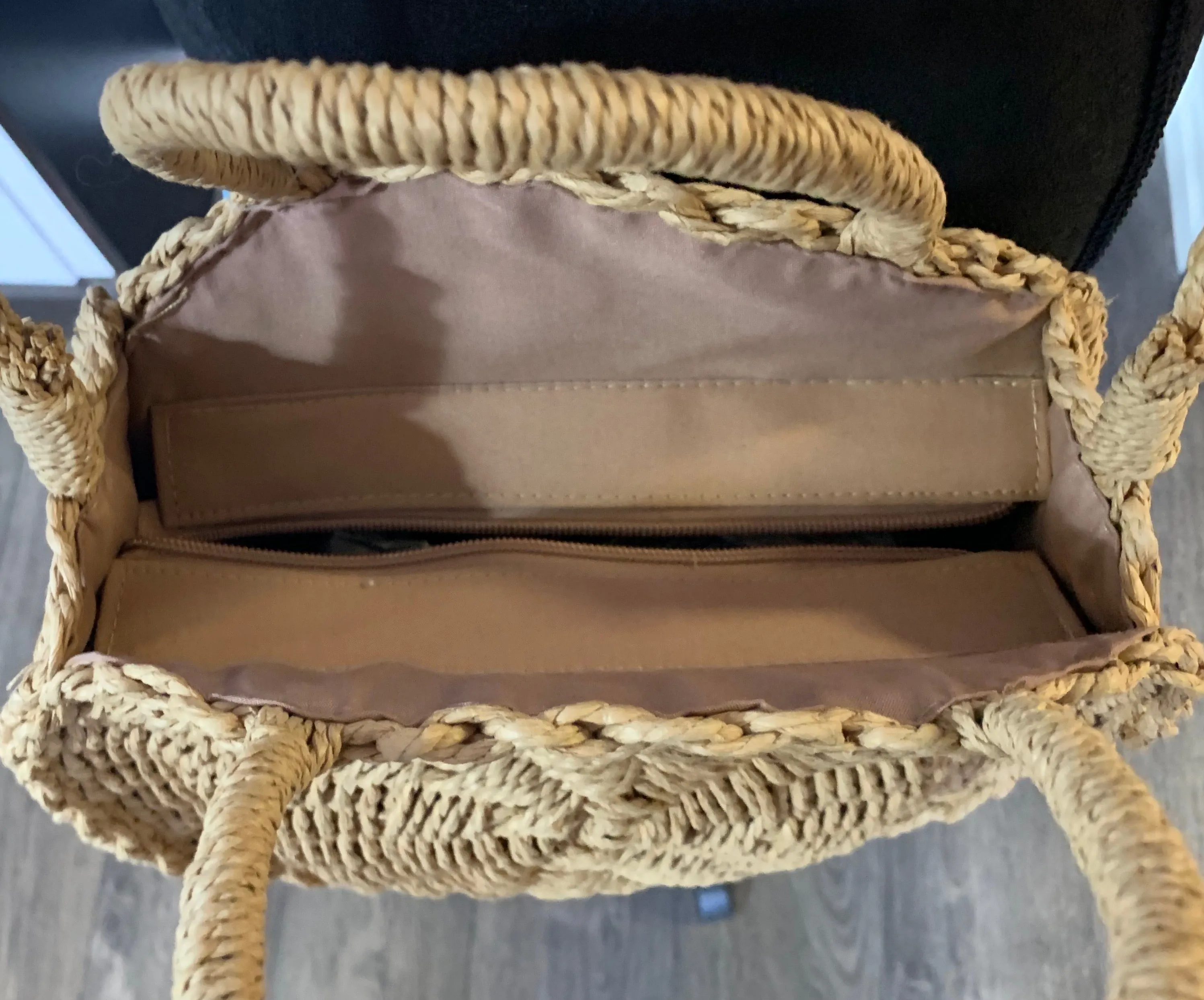 Free Spirit Australia - Tan Woven Jute Round Bag with Shoulder Strap