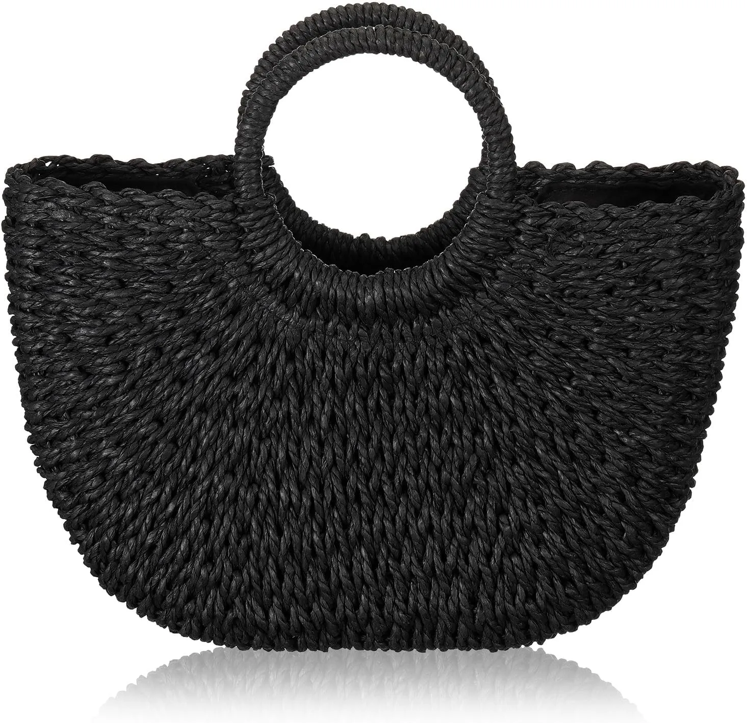 Frienda Straw Tote Bag Summer Beach Bag Handmade Straw Rattan Woven Handbag for Women Travel
