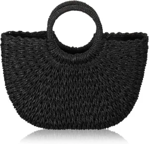 Frienda Straw Tote Bag Summer Beach Bag Handmade Straw Rattan Woven Handbag for Women Travel
