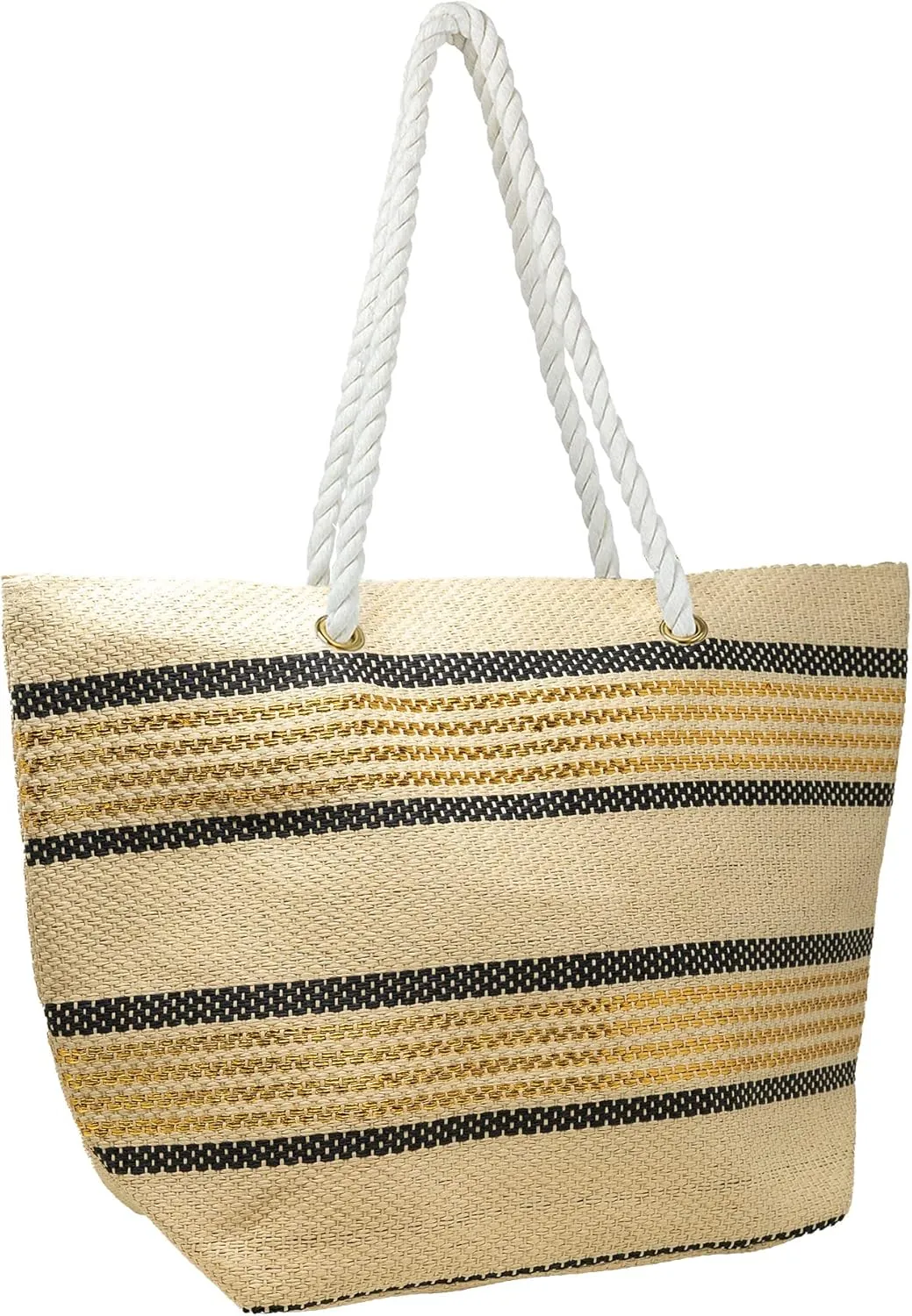 Funky Junque Stylish Straw Beach Tote Bag for Women - Summer Travel Shoulder Bag - Beach Quotes, Cattle Bags, Smiley Faces