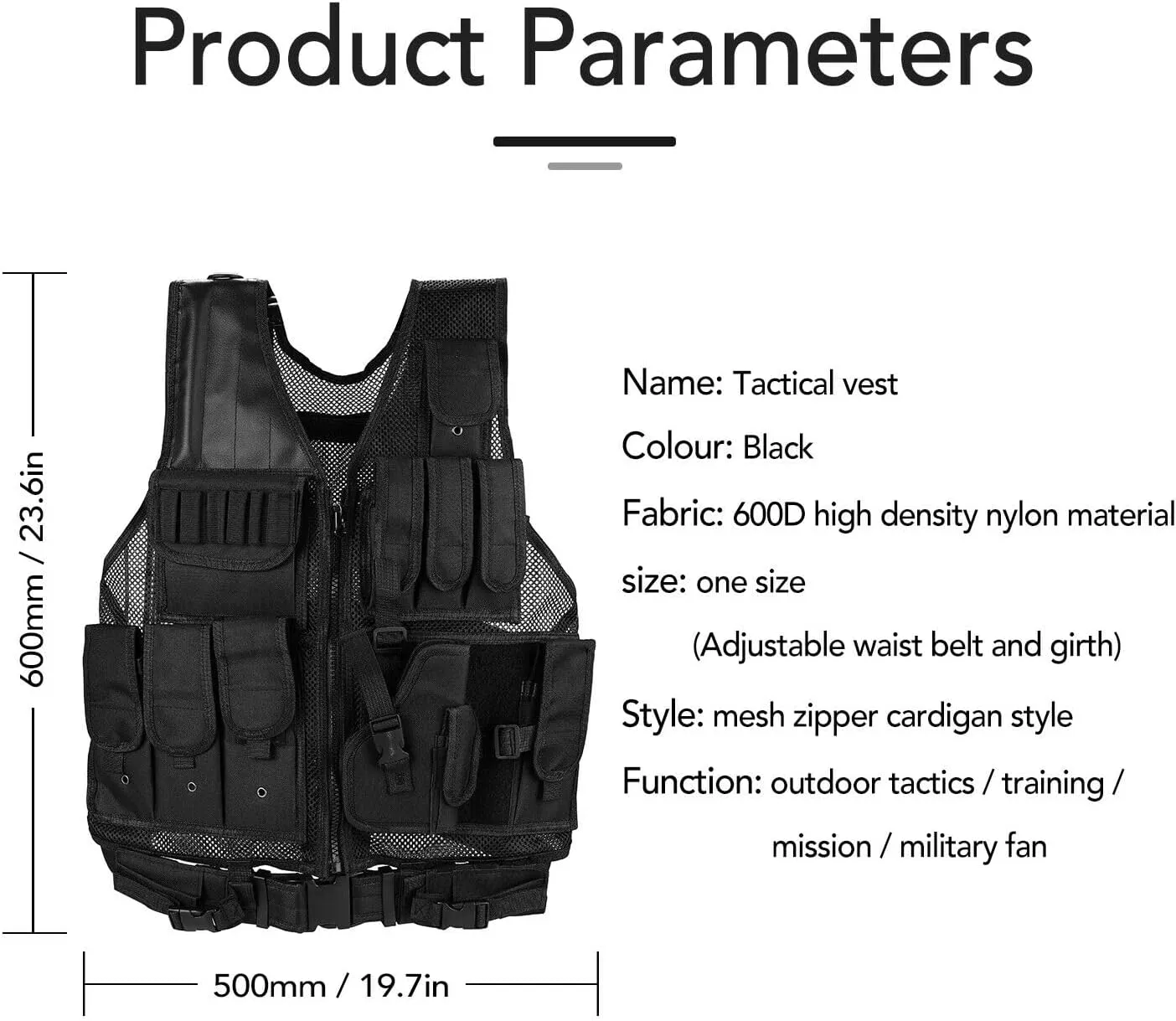 GALAXYLENSE U.S Universal Police Airsoft Hunting Paintball Tactical Gear Vest Protection Light Weight Heavy Duty Breathable