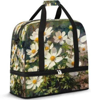 Garden Blooms Travel Duffel Bag, Travel Essentials, Gym Bag for Women, Weekender Overnight Bag With Shoes Compartment, Carry On Bags for Airplanes